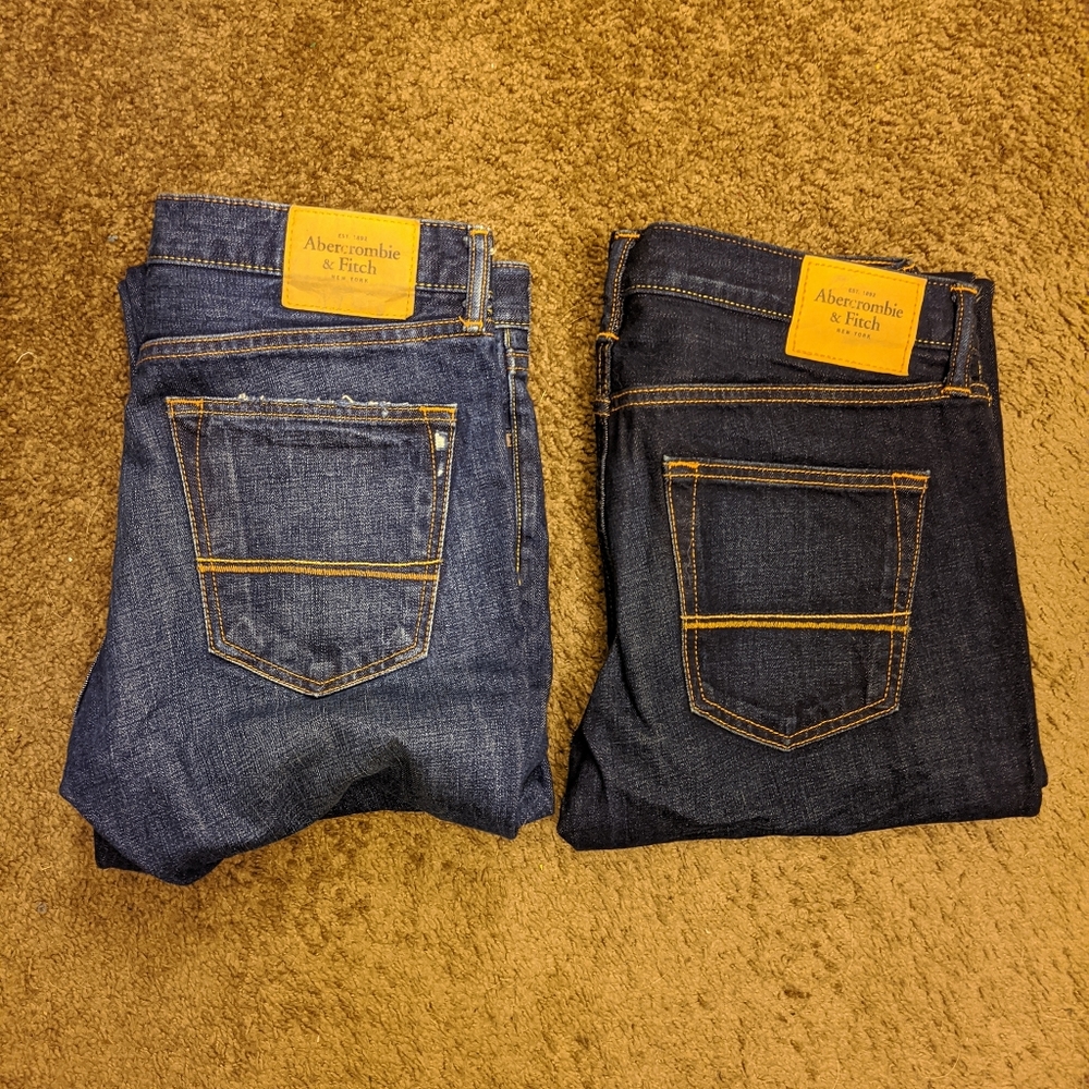 2 A&F Classic Straight Denim Jeans